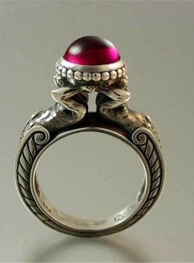 臻荣wish热卖新款美人鱼红宝石