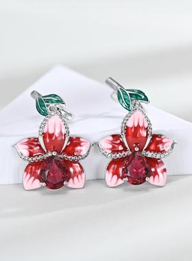 臻荣速卖通水滴梨形吊坠红宝石