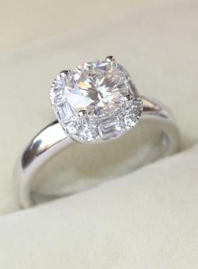 臻荣wish新款圆形闪钻戒指女欧美