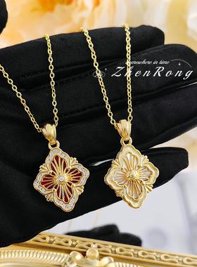 意大利拉丝工艺复古宫廷风四叶草