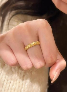 Vintage中古风蕾丝拉丝缠绕戒指