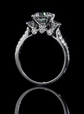 臻荣wish热卖仿真三颗圆钻锆石