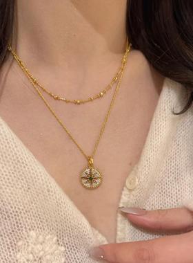法式复古六芒星盘吊坠女轻奢时尚