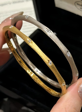 意大利缎带星芒拉丝手镯法式复古