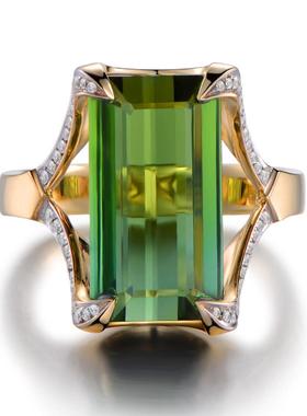 臻荣新款欧美奢华群镶祖母绿色