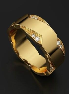 臻荣wish新款时尚男士镀18k黄金