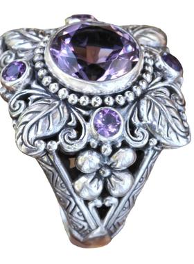 臻荣亚马逊新款奢华紫水晶戒指