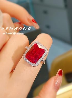 奢华气质鸽血红宝石项链吊坠女