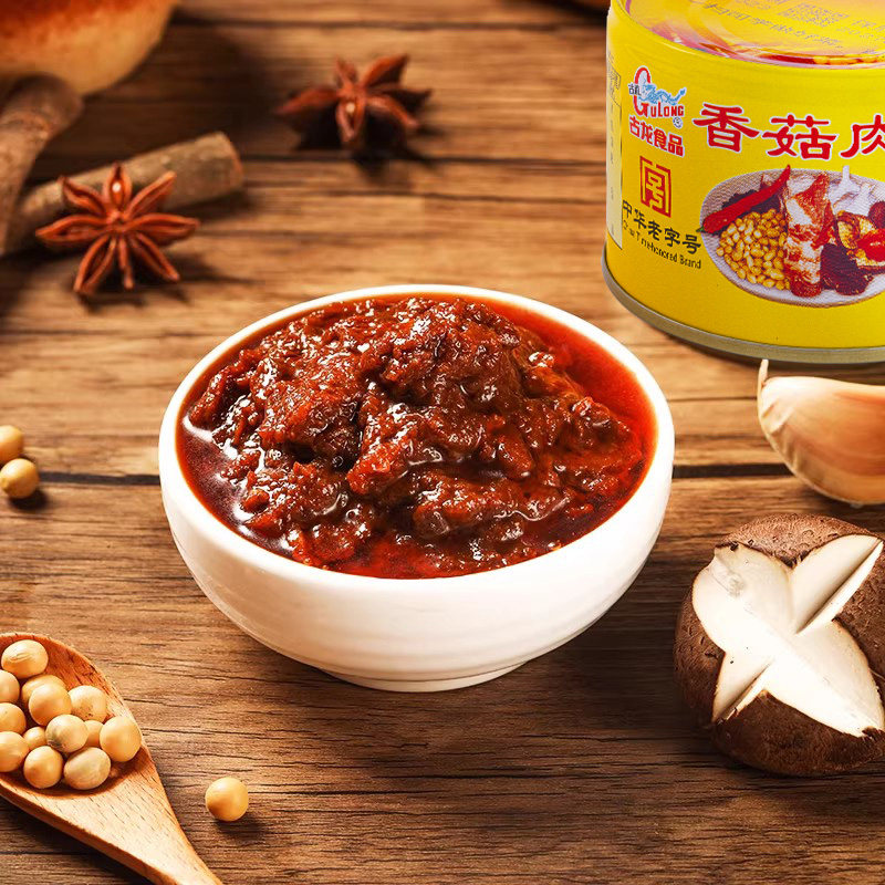 古龙香菇肉酱罐头厦门旗舰店拌饭拌面蘑菇酱即食下饭菜180g香菇酱