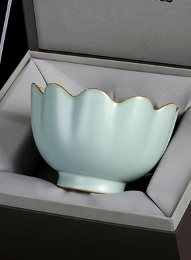 青澹汝窑摆件景德镇陶瓷原矿青瓷