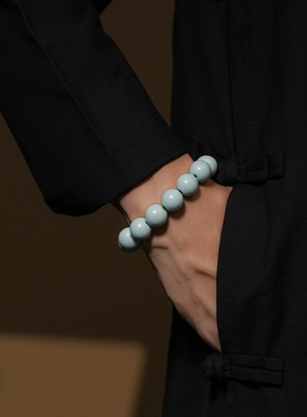 仁慈佑物汝窑开片手串文玩小众原创中式国风陶瓷手链高级轻奢礼物