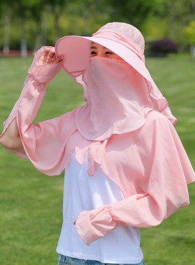 户外遮脸帽子女夏季大沿太阳帽