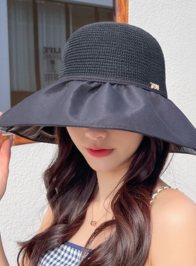 时尚大檐渔夫帽女夏季逛街太阳帽