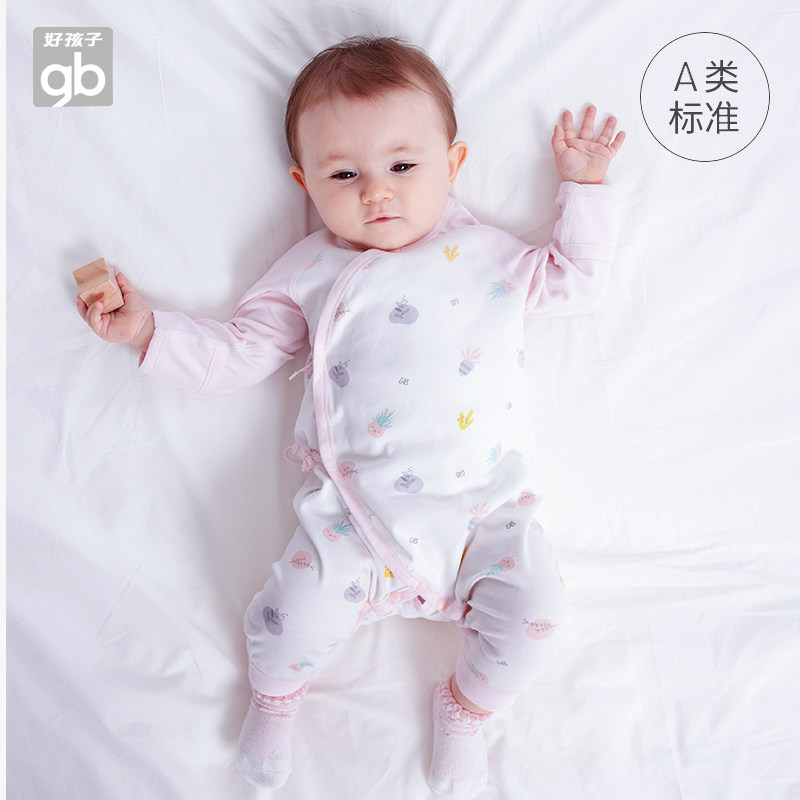gb好孩子宝宝衣服春秋款系带连身衣 好孩子好口碑连身衣/爬服/哈衣
