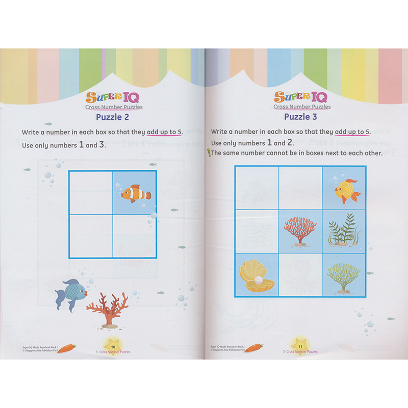 【自营】SAP Super IQ Maths Preschool Book新加坡教辅超级IQ数学学前练习册2册套装 挑战大脑思维逻辑训练4-6岁英文原版进口 - 图1