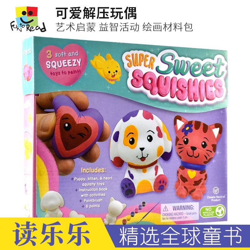 Really Cute Rock Painting Super Sweet Squishies 可爱石头绘画 可爱解压玩偶 艺术启蒙 益智活动 绘画材料包 英文原版进口图书