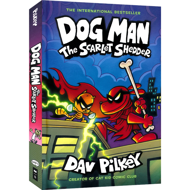 Dav Pilkey Dog Man 1-12 The Scarlet Shedder神探狗狗的冒险平装精装儿童英语漫画章节书纽约时报畅销书英文原版进口图书-图0