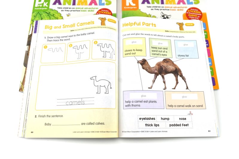 Evan-Moor Listen & Learn Animals PreK-Grade1 听故事学英语 美国加州教辅 学龄前-一年级 音频故事 趣味百科 英文原版进口图书