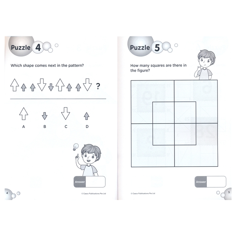 Casco Mathematics Tutor IQ Primary 1-6 新加坡数学 数学IQ辅导练习3册 小学数学1-6年级教辅 逻辑思维益智活动  英文原版进口书 - 图3