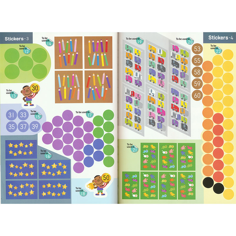 Kumon Counting With Stickers Collection 公文式教育 数字贴纸英语活动书2册 1-100 全彩插图 英文原版进口儿童图书