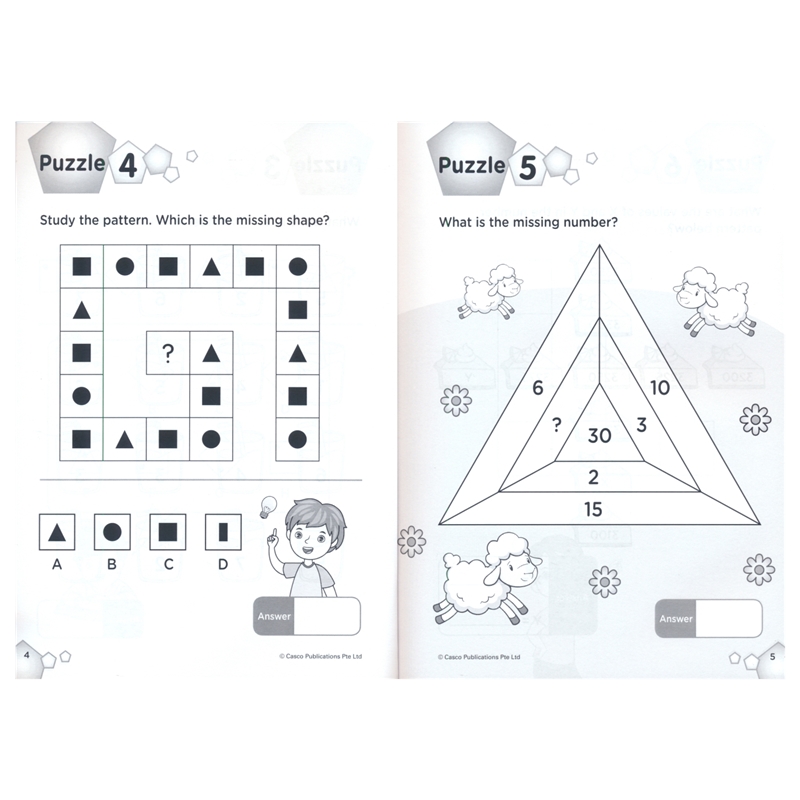 Casco Mathematics Tutor IQ Primary 1-6 新加坡数学 数学IQ辅导练习3册 小学数学1-6年级教辅 逻辑思维益智活动  英文原版进口书 - 图2