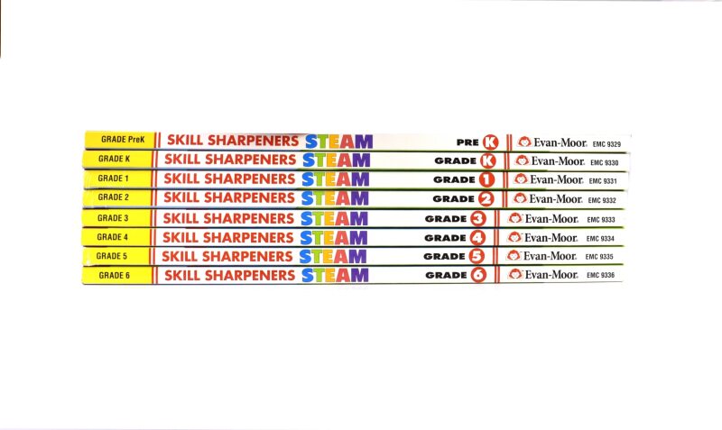 Evan Moor Skill Sharpeners STEAM PreK-G6 技能铅笔刀STEAM练习册 学龄前幼儿园 美国小学加州英语教辅 英文原版进口