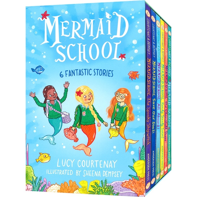 Mermaid School 美人鱼学校6册盒装 The Clamshell Show Save our seas shipwreck 童话校园故事 儿童英语读物章节书 英文原版图书