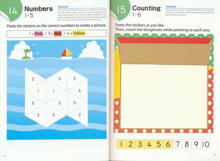 Kumon Counting With Stickers Collection 公文式教育 数字贴纸英语活动书2册 1-100 全彩插图 英文原版进口儿童图书