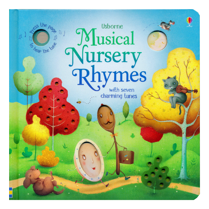 Usborne Musical Nursery Rhymes 音乐童谣伴奏纸板书 含6首经典欧美童谣歌词 发声书 英语故事绘本 原版英文 进口图书 - 图0