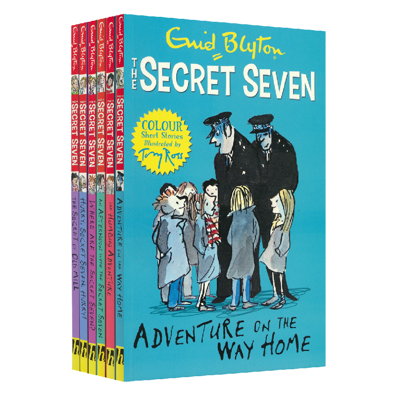 Enid Blyton The Secret Seven 七个小神探短篇故事6册 儿童全彩插图英语桥梁书 探险解谜 英文原版进口图书 - 图0