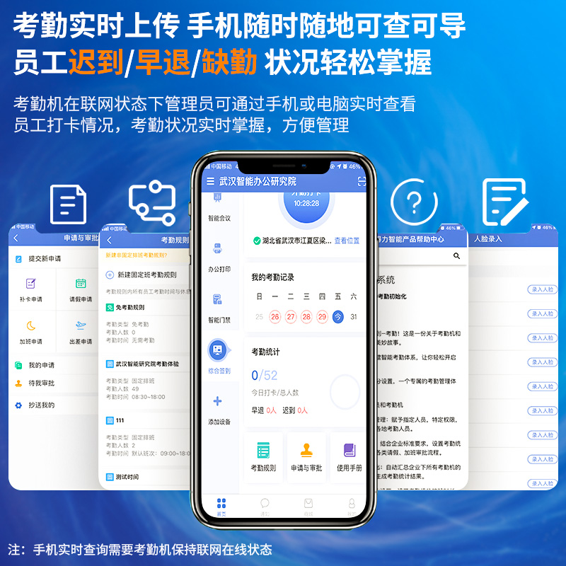 得力3960cse云考勤机wifi打卡机网络连接分店分公司外勤打卡汇总统一管理gps打卡手机app管理随时随地查看考 - 图1