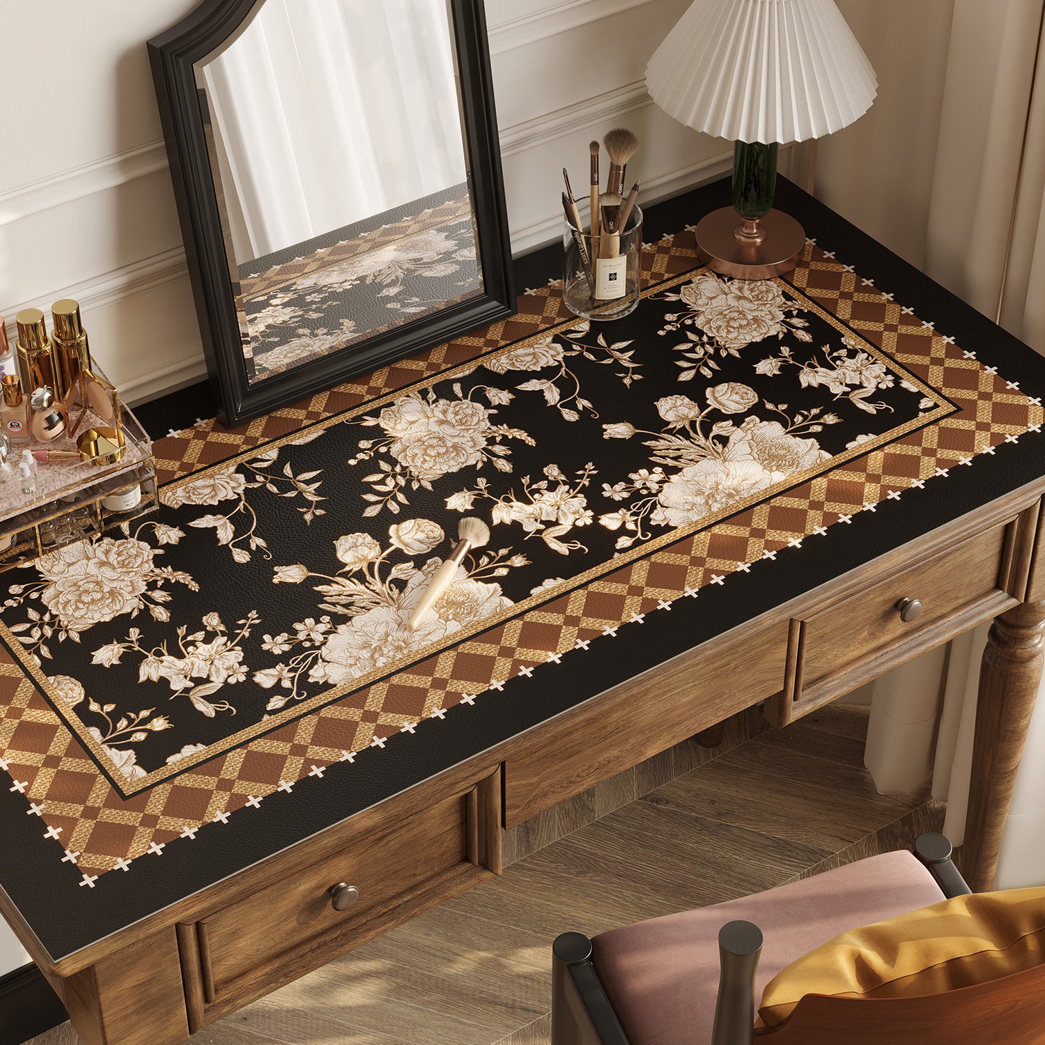 梳妆台桌垫中古风防水防油免洗餐桌布电视柜餐边柜桌垫台面保护垫,淘宝优惠券,粉丝福利购,淘宝优惠卷