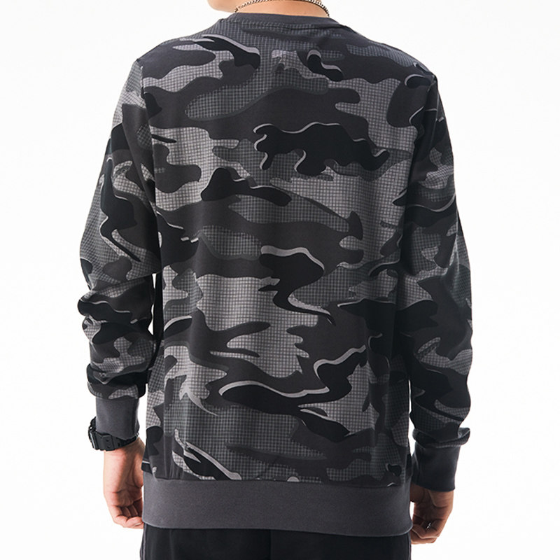 adidas阿迪达斯男装新款迷彩运动服加厚圆领保暖卫衣套头衫GM4471
