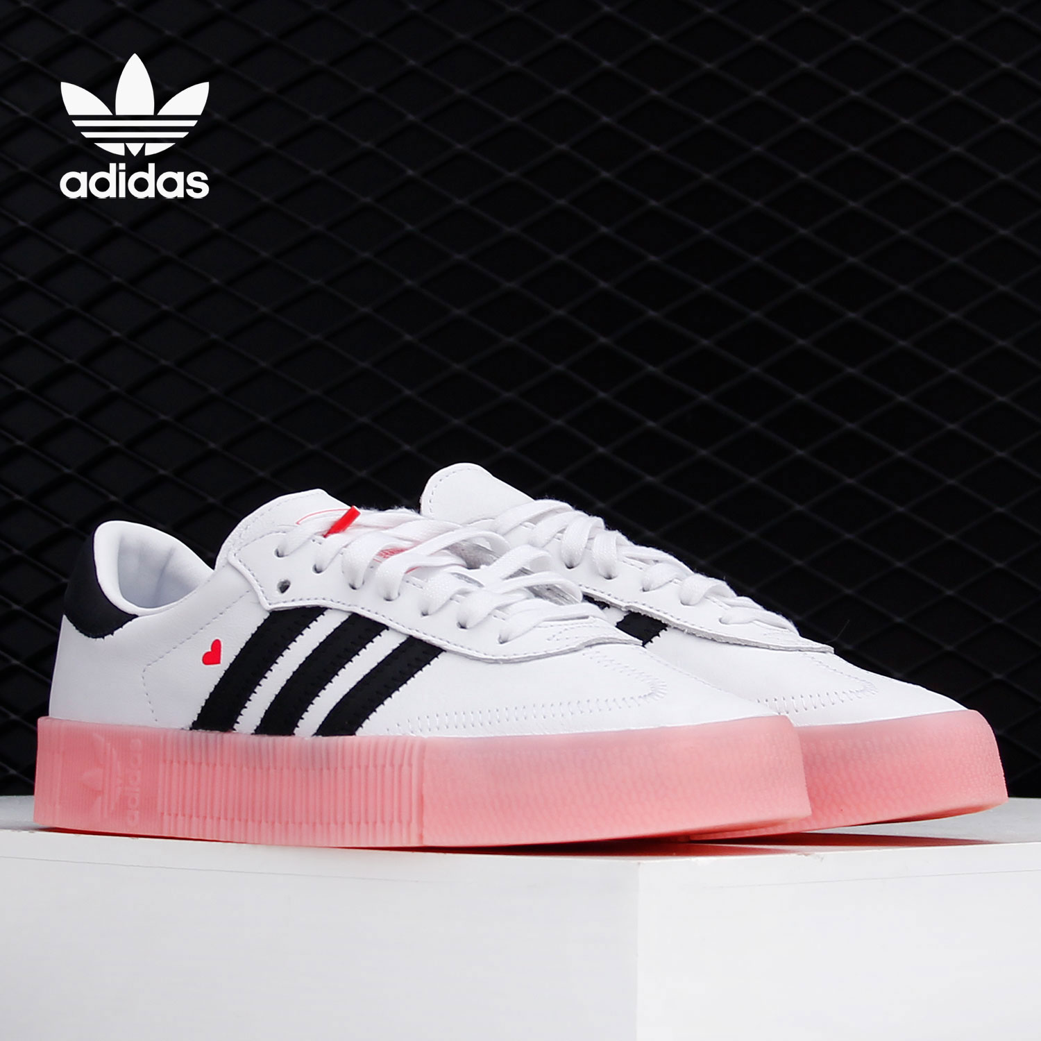 Adidas/阿迪达斯正品三叶草SAMBA ROSE 女子厚底休闲板鞋 EF4965 - 图0