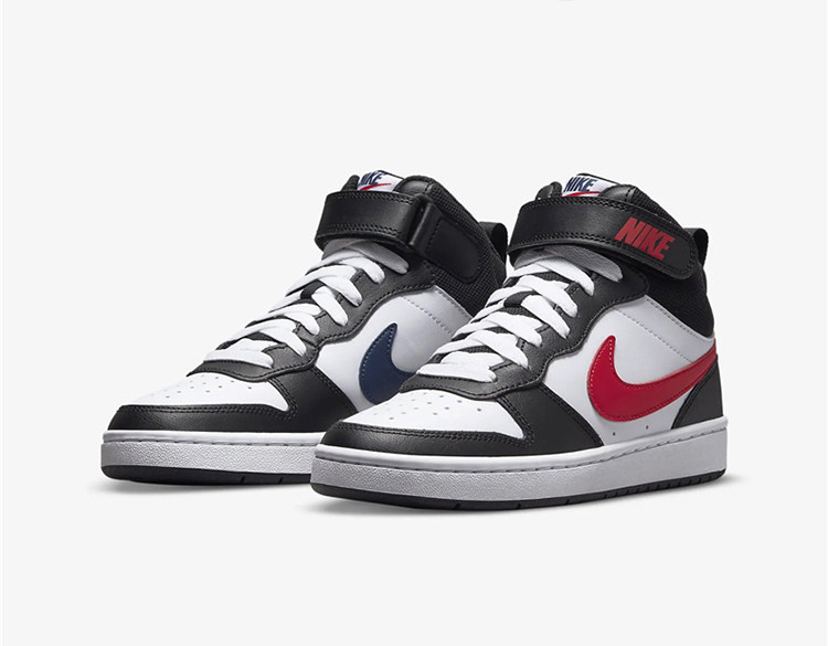 nike court mid 2黑红蓝鸳鸯板鞋 银泰百货潮流板鞋