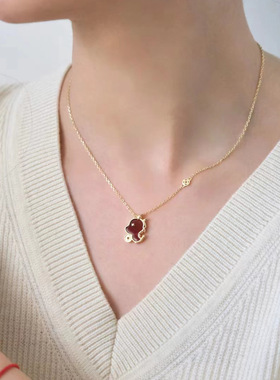 暴富龙项链纯银红玛瑙吊坠