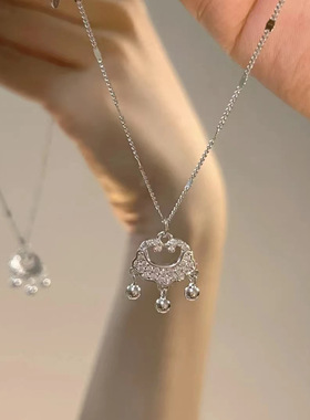 平安锁项链祥云如意长命锁吊坠