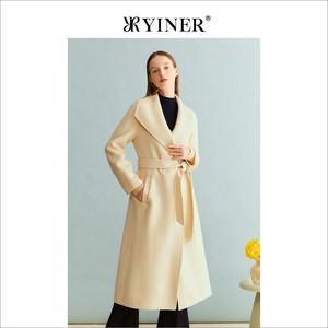 【裸感羊绒】YINER音儿女装2023冬季绵羊毛双面毛呢大衣