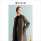 YINER音儿专选女装冬季美拉德中长款100%纯羊毛双面呢大衣外套