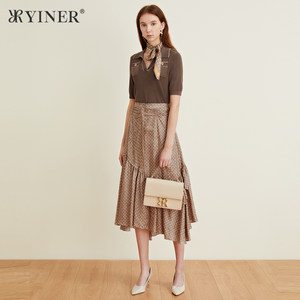 YINER音儿女装夏季真丝桑蚕丝半身裙子