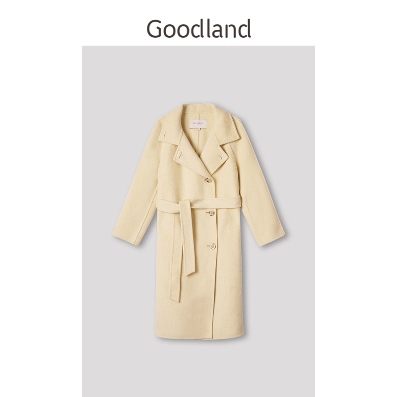 【骆驼绒+牦牛绒】Goodland美地女装冬季外套双面含羊毛呢大衣 - 图3