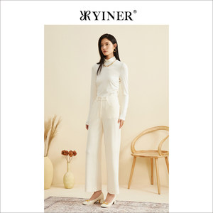 YINER音儿女装秋季半高领长袖毛衣修身针织打底衫