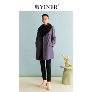 YINER音儿专选女装2023冬季水貂毛皮皮草派克服尼克服