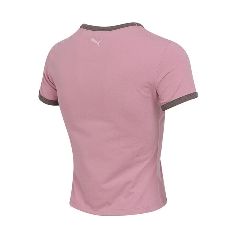 PUMA彪马短袖女装2025夏新款运动服休闲透气圆领短款T恤634798-65 - 图0