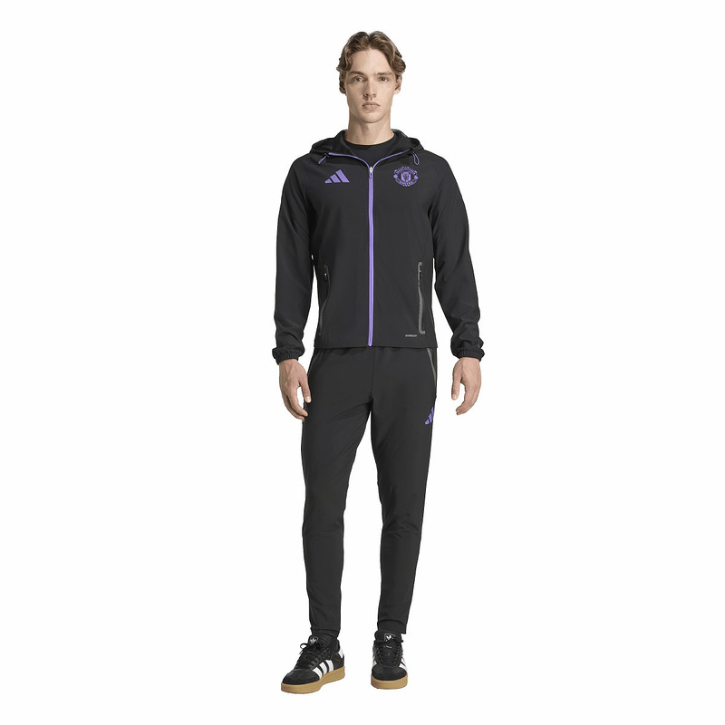 adidas阿迪达斯曼联足球文化训练外套2025秋男梭织连帽夹克JV5351 - 图1