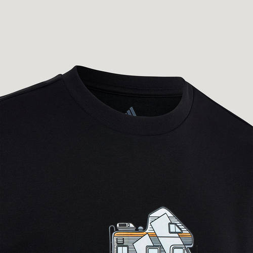 adidas阿迪达斯户外徒步半袖2026夏中性露营风印花短袖T恤 KG3845 - 图1