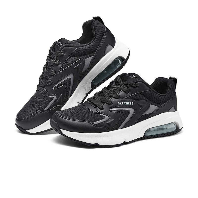 Skechers斯凯奇女款透气缓震舒适运动复古慢跑鞋177625/BLK - 图1