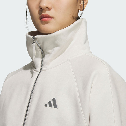 adidas阿迪达斯抓绒加厚外套2025冬女MUST HAVES针织夹克 KC0047 - 图2