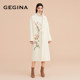 Sheep wool GEGINA women's mid-length woolen coat printed fashion elegant warm coat for women