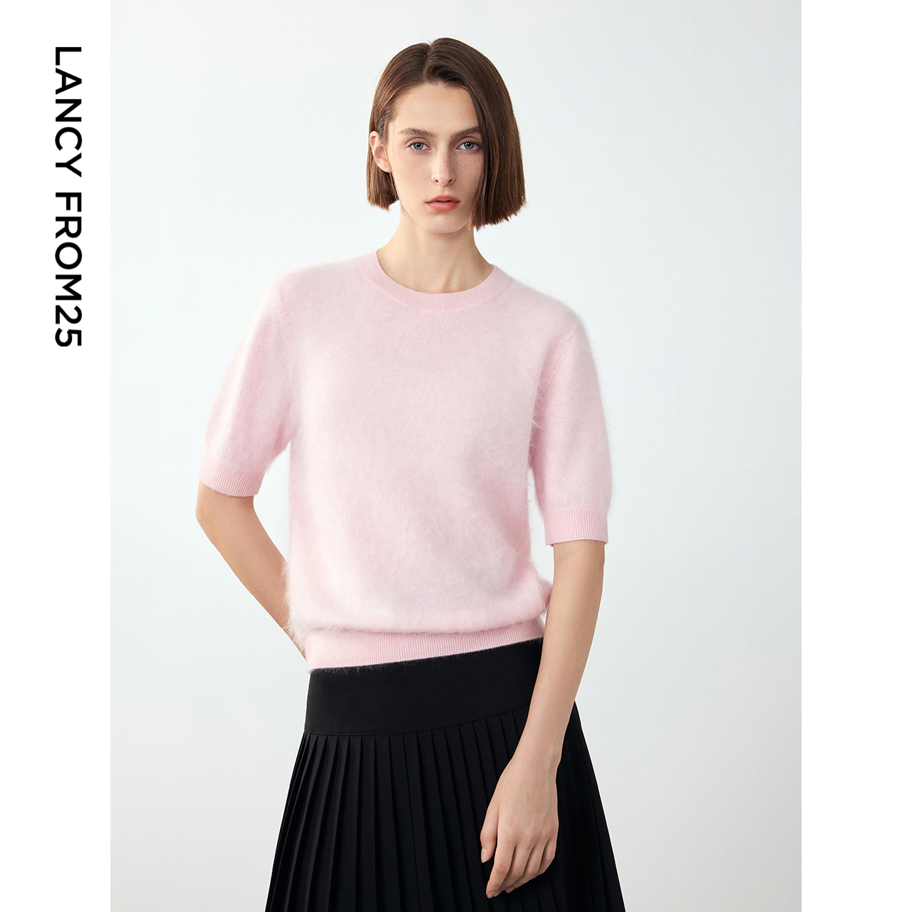 [朗姿奥莱]朗姿纯羊绒法式气质高级感内搭长袖毛针织衫上衣女冬季 - 图1